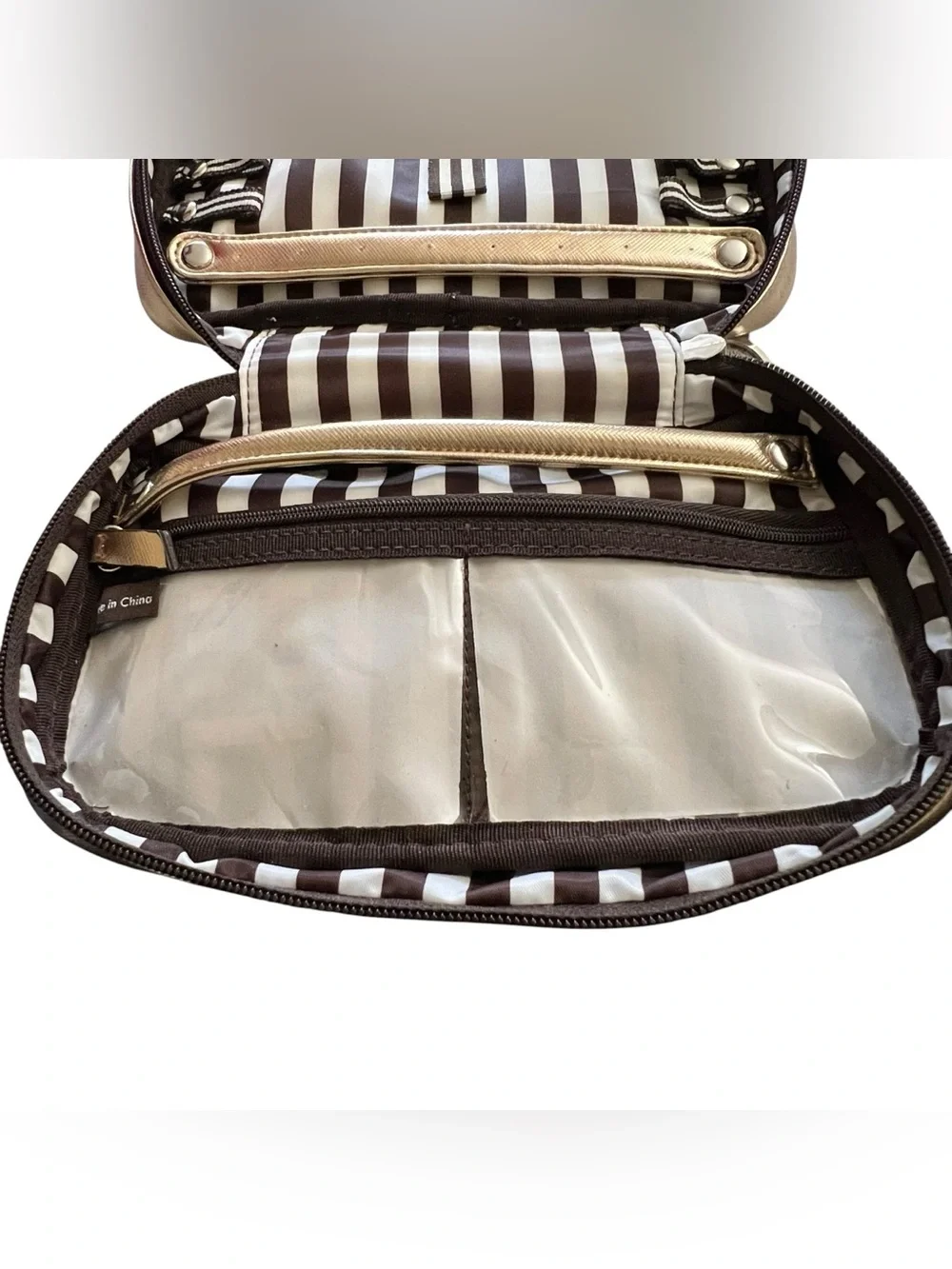 Rare Vintage Henri Bendel New York Metallic Gold Travel‎ Jewelry Organizer Case